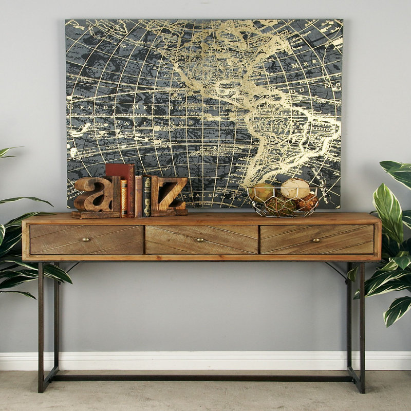 wood and metal console table